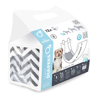 M-Pets Diapers Erkek Köpekler İçin Külot Bez Small 12 li 17,5x42 Cm 