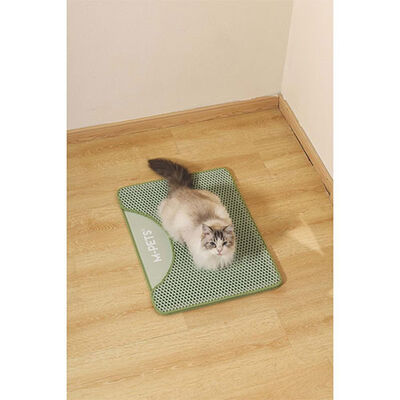 M-Pets Duplex Elekli Kedi Kumu Paspası Yeşil 60x45 Cm 