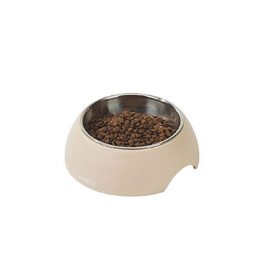 M-Pets Eco Bamboo Küçük Irk Köpek ve Kedi Mama ve Su Kabı Bej 190 Ml 