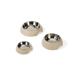 M-Pets Eco Bamboo Küçük Irk Köpek ve Kedi Mama ve Su Kabı Bej 350 Ml - Thumbnail