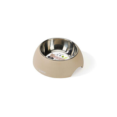 M-Pets Eco Bamboo Küçük Irk Köpek ve Kedi Mama ve Su Kabı Bej 600 Ml 