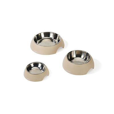M-Pets Eco Bamboo Küçük Irk Köpek ve Kedi Mama ve Su Kabı Bej 600 Ml 