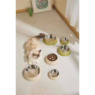 M-Pets Eco Bamboo Küçük Irk Köpek ve Kedi Mama ve Su Kabı Yeşil 190 Ml 