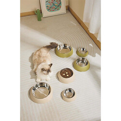 M-Pets Eco Bamboo Küçük Irk Köpek ve Kedi Mama ve Su Kabı Yeşil 350 Ml - Thumbnail