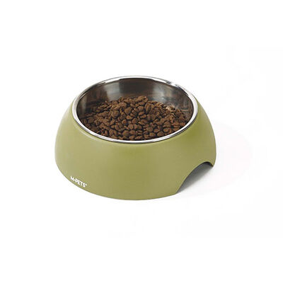 M-Pets Eco Bamboo Küçük Irk Köpek ve Kedi Mama ve Su Kabı Yeşil 600 Ml 