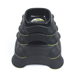 M-Pets Eco Double İkili Plastik Kedi ve Köpek Mama ve Su Kabı Siyah 2x400 Ml - Thumbnail