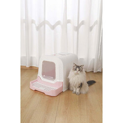 M-Pets Eco Rattan Kapalı Kedi Tuvaleti Pembe 69x42x41 Cm - Thumbnail