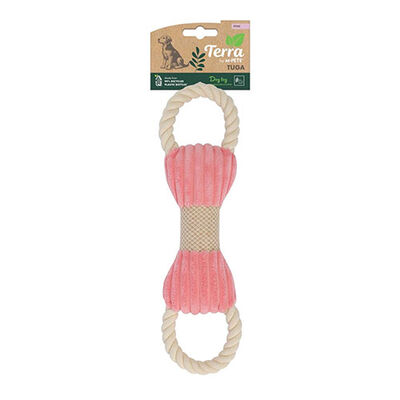 M-Pets Eco Tuga Pembe Peluş Kemik Köpek Oyuncağı 33 x 9,5 x 3 cm