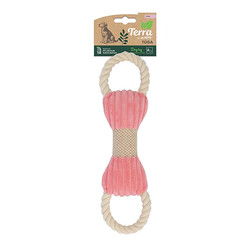 M-Pets - M-Pets Eco Tuga Pembe Peluş Kemik Köpek Oyuncağı 33 x 9,5 x 3 cm 