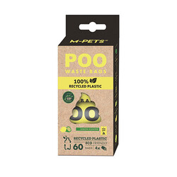 M-Pets - M-Pets Geri Dönüştürülmüş Malzemeden Yapılı Limon Kokulu Köpek Dışkı Toplama Poşeti 4x15 Yaprak 