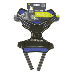 M-Pets - M-Pets Hiking Reflektörlü Köpek Göğüs Tasması Mavi Large 45-95 Cm 