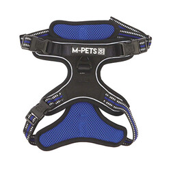 M-Pets Hiking Reflektörlü Köpek Göğüs Tasması Mavi Medium 40-75 Cm - Thumbnail