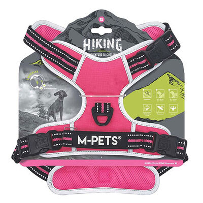 M-Pets Hiking Reflektörlü Köpek Göğüs Tasması Pembe XL 50-110 Cm 