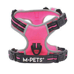 M-Pets Hiking Reflektörlü Köpek Göğüs Tasması Pembe XL 50-110 Cm - Thumbnail