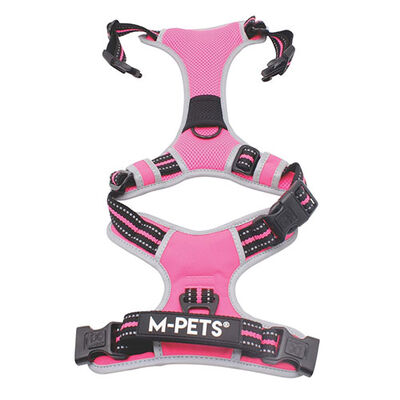 M-Pets Hiking Reflektörlü Köpek Göğüs Tasması Pembe XL 50-110 Cm 
