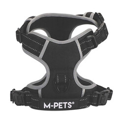 M-Pets Hiking Reflektörlü Köpek Göğüs Tasması Siyah Small 35-60 Cm - Thumbnail
