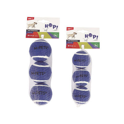 M-Pets Hop Tenis Topu Köpek Oyuncağı Mavi 3'lü 6,4 Cm 