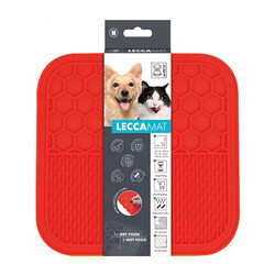 M-Pets - M-Pets Lecca Kedi ve Köpekler İçin Yavaş Beslenme Ödül Matı Medium Kırmızı 21x21 CM 