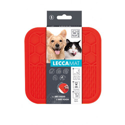 M-Pets - M-Pets Lecca Kedi ve Köpekler İçin Yavaş Beslenme Ödül Matı Small Kırmızı 15x15 Cm 