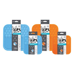 M-Pets Lecca Kedi ve Köpekler İçin Yavaş Beslenme Ödül Matı Small Mavi 15x15 Cm - Thumbnail