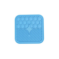 M-Pets Lecca Kedi ve Köpekler İçin Yavaş Beslenme Ödül Matı Small Mavi 15x15 Cm - Thumbnail