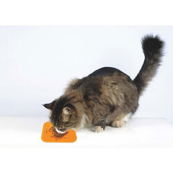 M-Pets Lecca Kedi ve Köpekler İçin Yavaş Beslenme Ödül Matı Small Turuncu 15x15 Cm - Thumbnail