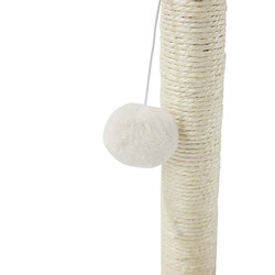 M-Pets My First Ponponlu Kedi Tırmalama Tahtası Beyaz 24x24x30 Cm - Thumbnail