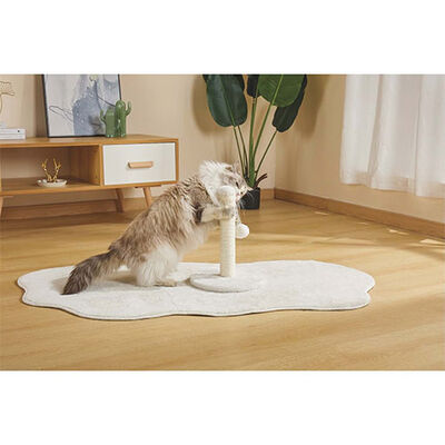 M-Pets My First Ponponlu Kedi Tırmalama Tahtası Beyaz 24x24x30 Cm 