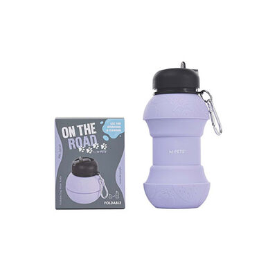 M-Pets On The Road Lavanta Moru Katlanabilir Köpek Seyahat Suluğu 200-550 ml 