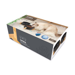 M-Pets - M-Pets Opera Bamboo Standlı Seramik Kedi ve Köpek Mama Kabı Siyah 2x850 Ml 