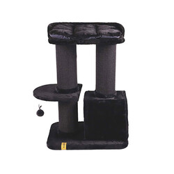 M-Pets Panther Premium Casbah Kedi Tırmalama Ağacı Siyah 68x48x98 Cm - Thumbnail