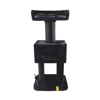 M-Pets Panther Premium Hotel Tırmalama Tahtalı Kedi Ağacı Siyah 60x50x130 Cm 