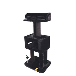 M-Pets Panther Premium Hotel Tırmalama Tahtalı Kedi Ağacı Siyah 60x50x130 Cm - Thumbnail