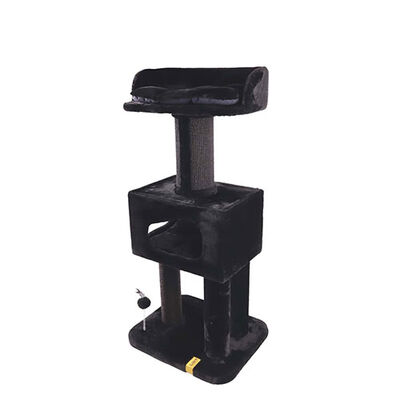 M-Pets Panther Premium Hotel Tırmalama Tahtalı Kedi Ağacı Siyah 60x50x130 Cm 