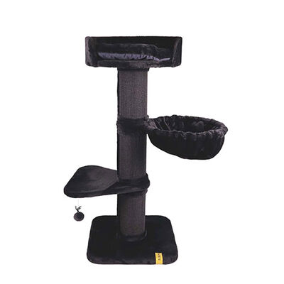 M-Pets Panther Premium Nido Kedi Tırmalama Ağacı Siyah 55x55x130 Cm 