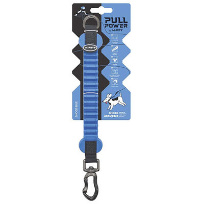 M-Pets Pull Power Köpekler İçin Şok Emici Ara Tasma Mavi 25 Cm 