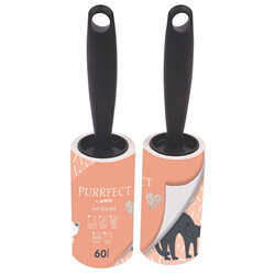 M-Pets Purrfect Kedi ve Köpek Tüy Toplama Rulosu Pembe 2x60 Yaprak - Thumbnail
