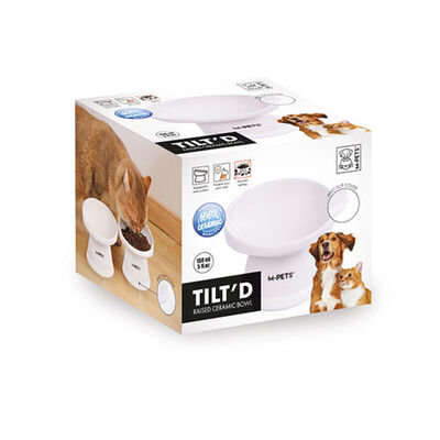 M-Pets Tiltd Seramik Kedi ve Köpek Mama ve Su Kabı Beyaz 150 Ml 