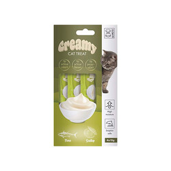 M-Pets - M-Pets Ton Balıklı ve Deniz Taraklı Krema Kedi Ödül Maması 4x15 Gr 