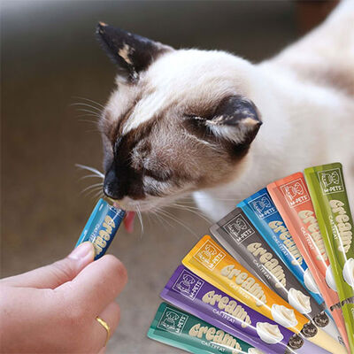 M-Pets Ton Balıklı ve Deniz Taraklı Krema Kedi Ödül Maması 4x15 Gr 