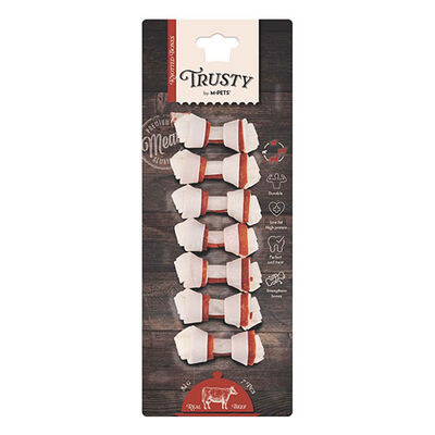 M-Pets Trusty Sığır Etli Düğümlü Kemik Köpek Ödülü 7'li 140 Gr 7,7 Cm 