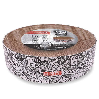M-Pets Urban Style Freestyle Karton Tırmalama Tahtası Siyah Beyaz 41x10 Cm 