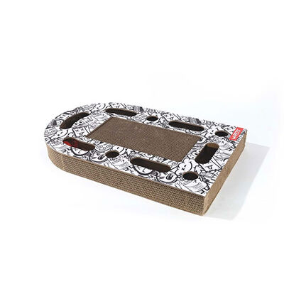 M-Pets Urban Style Freestyle Kedi Karton Tırmalama Tahtası Siyah Beyaz 50x30 Cm 