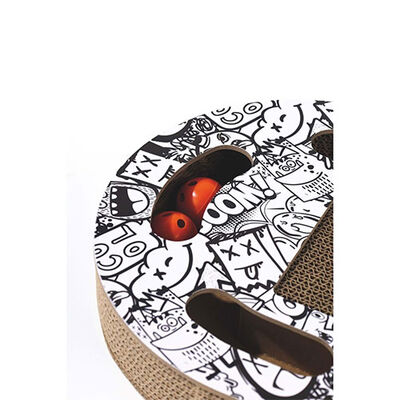 M-Pets Urban Style Freestyle Kedi Karton Tırmalama Tahtası Siyah Beyaz 50x30 Cm 