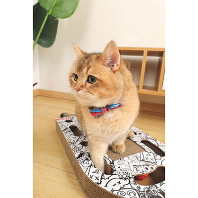 M-Pets Urban Style Freestyle Kedi Karton Tırmalama Tahtası Siyah Beyaz 50x30 Cm 