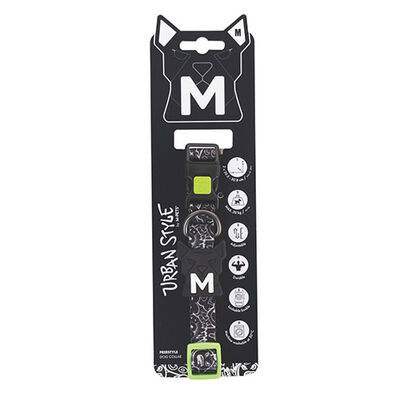 M-Pets Urban Style Freestyle Köpek Boyun Tasması Siyaz Beyaz Medium 30,5x50,8 Cm 