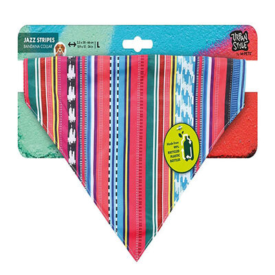M-Pets Urban Style Jazz Stripes Köpek Bandanası Large 38x66 Cm 