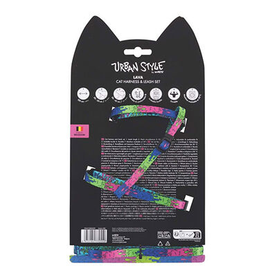 M-Pets Urban Style Lava Kedi Göğüs Tasması Seti 120 Cm 