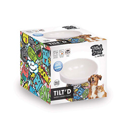 M-Pets - M-Pets Urban Style Seramik Kedi Mama ve Su Kabı Color Mix 250 Ml 12x12,5x9,5 Cm 