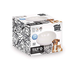 M-Pets - M-Pets Urban Style Seramik Kedi Mama ve Su Kabı Siyah Beyaz 150 Ml 10,5x10,6x8 Cm 